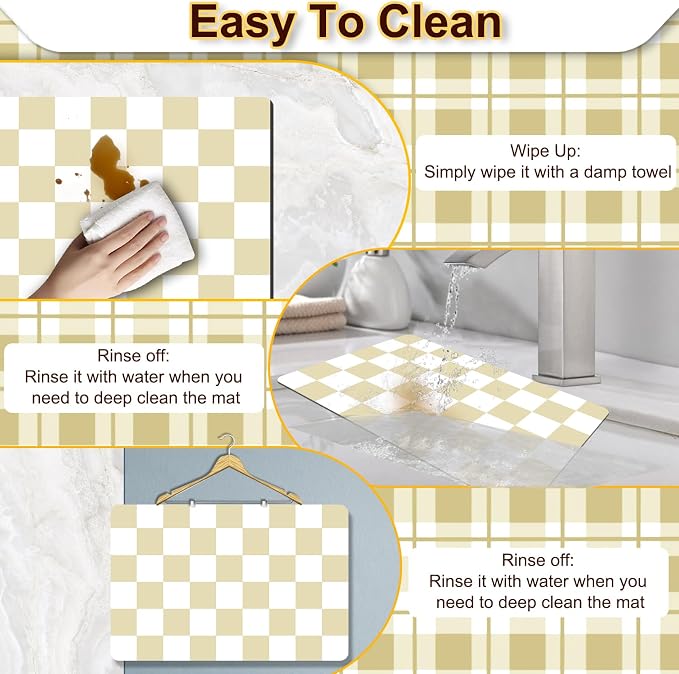 Dish Drying Mat for Kitchen Counter, 17’’ X 32’’ Absorbent Coffee Mat, - Image 4