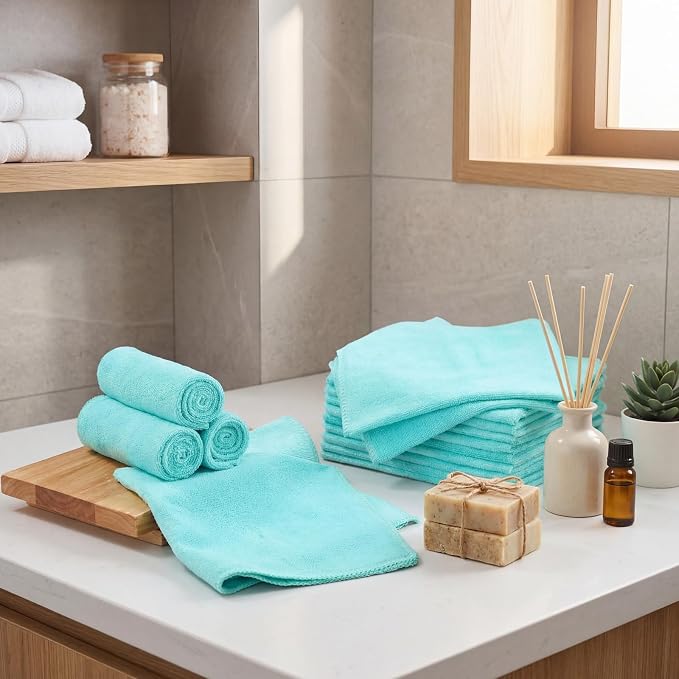 Nuenen Cleaning Cloths for Cars 16 x 16 Inch Ultra Absorbent Towels Drying - Image 2
