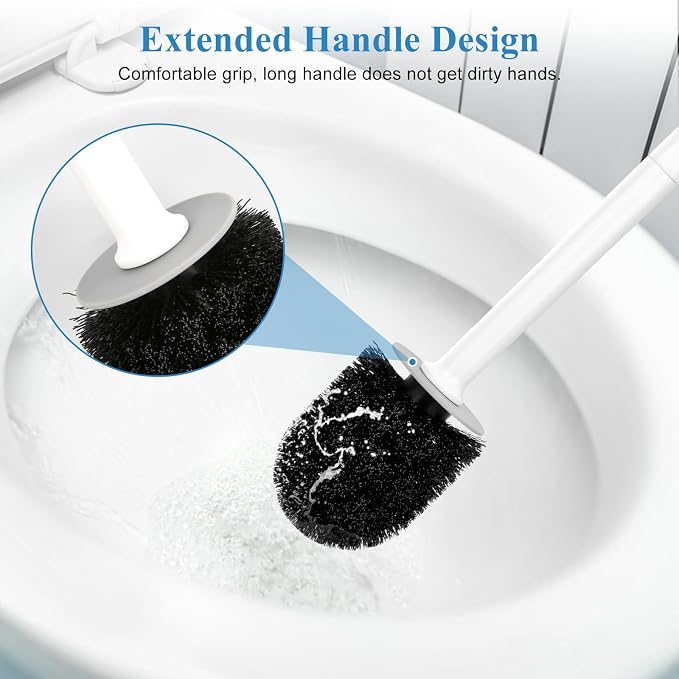 Toilet Bowl Brush and Holder, Toilet Scrubber 2 Pack - Image 3