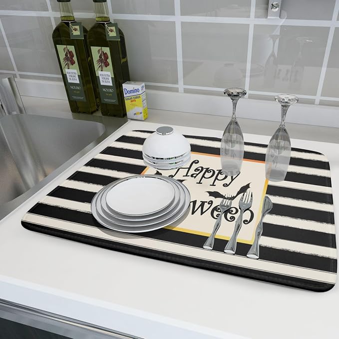 Happy Halloween Bats Dish Drying Mat - Image 6