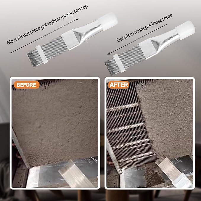 2 pcs Air Conditioner Fin Comb Cleaner Kit AC Coil Cleaning Brush Condenser Fin - Image 6