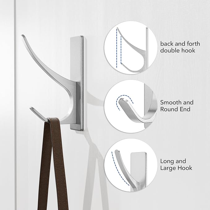Self-Adhesive Coat Hooks for Hanging - Image 7