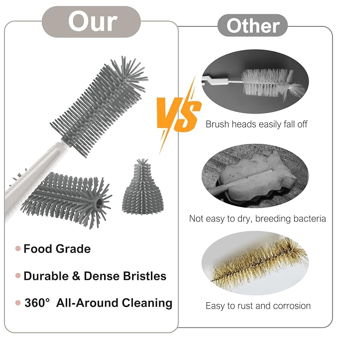Baby Bottle Brush, 6 in 1 Bottle Cleaner Set - Image 5