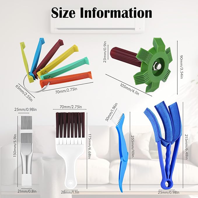 6 Pcs Radiator Comb Tool Set, Air Conditioner Repair Cleaner Kit - Image 2