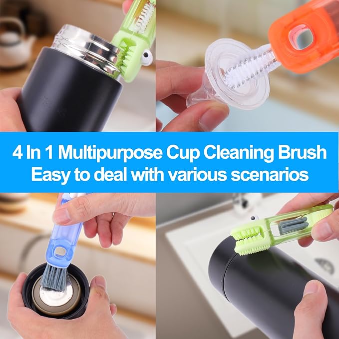 XANGNIER 4 in 1 Cup Lid Gap Cleaning Brush Set, 3 Pack Water Bottle Crevice - Image 3