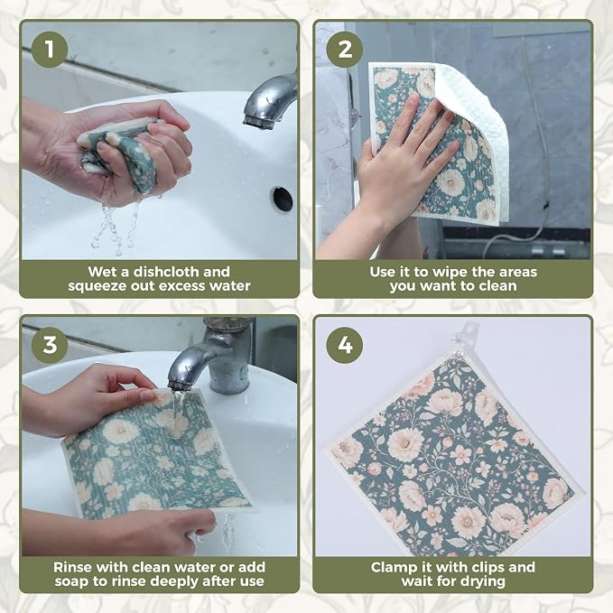 Needbrock 6 Pack William Morris Swedish Dishcloths - Image 6