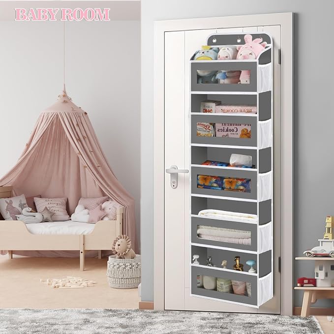 Over The Door Organizer, 5 Shelves Closet Door Hanging Organizer - Image 5
