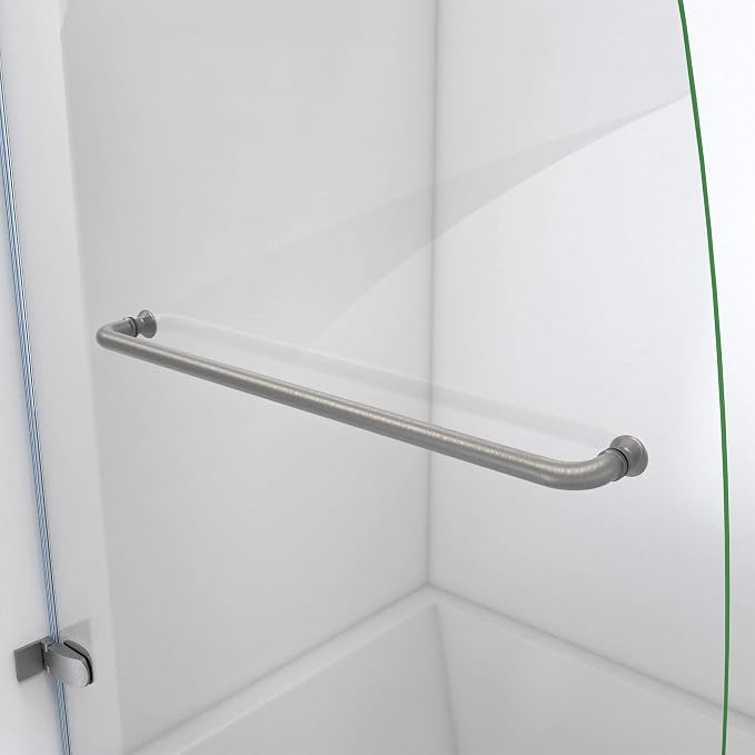 DreamLine Aqua Uno 34 in. W x 58 in. H Frameless Hinged Tub Door in Brushed - Image 6