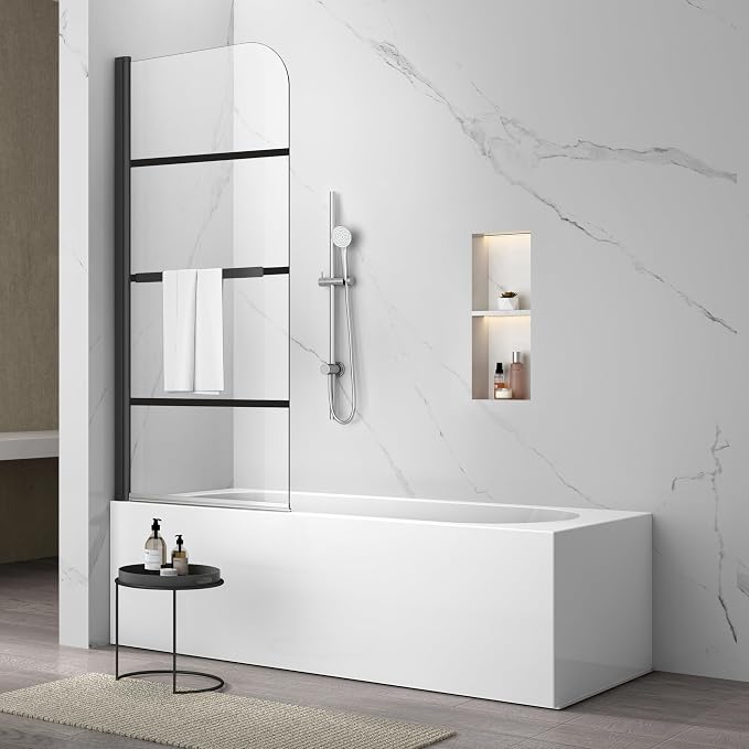 Sunrosa Pivot Tub Shower Door 34"58", Folding Bathtub Door by ElevateYourEverydayShower