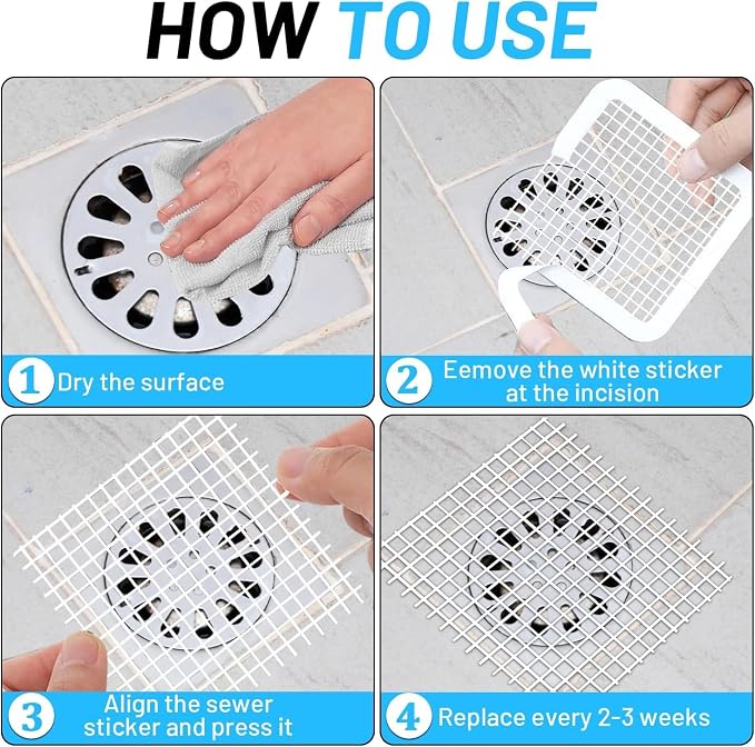 25 Packs - Disposable Shower Drain Hair Catcher 3.94 Inches Square Drain Hair - Image 8