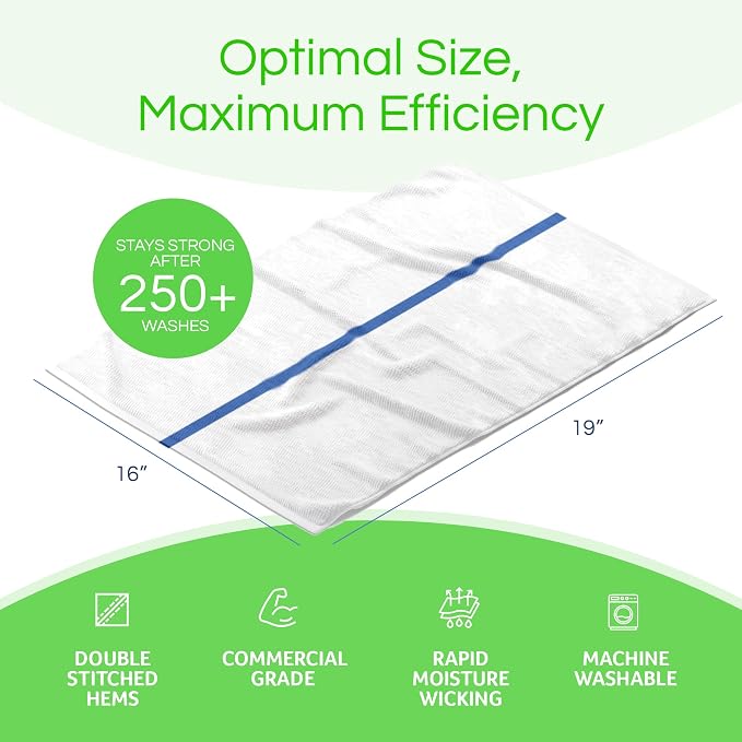 Towels N More 24 Pack 16x19 Bar Mop Towels High Absorbent Cotton Reusable - Image 3