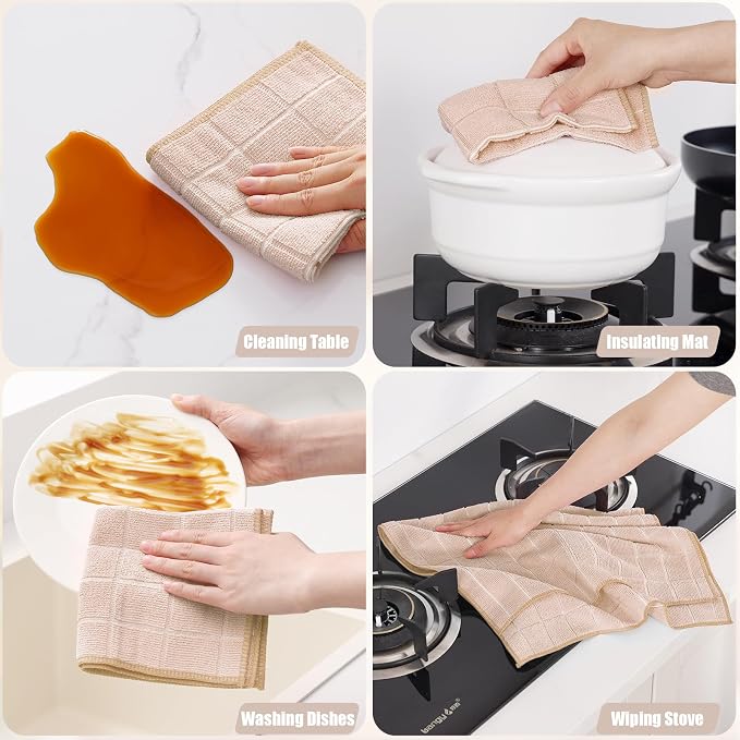 Homaxy Microfiber Kitchen Towels and Dishcloths Set, 20 Pack Soft and Absorbent - Image 5