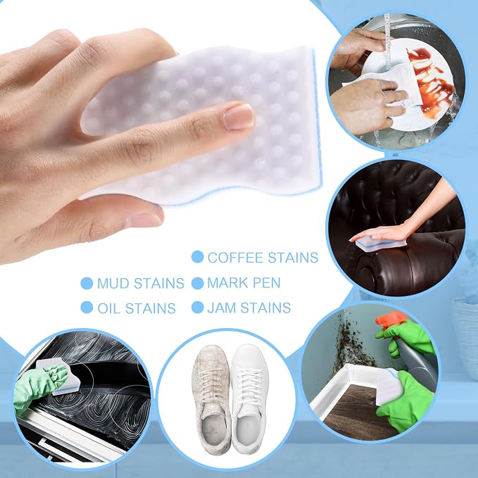 60 Pack Magic Extra Durable Sponge Eraser 3 Layer Density Cleaning Pads in Bulk - Image 3