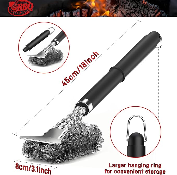 TNTOR Grill Brush with Scraper, Extra Strong Grill Cleaner Accessories - Image 4
