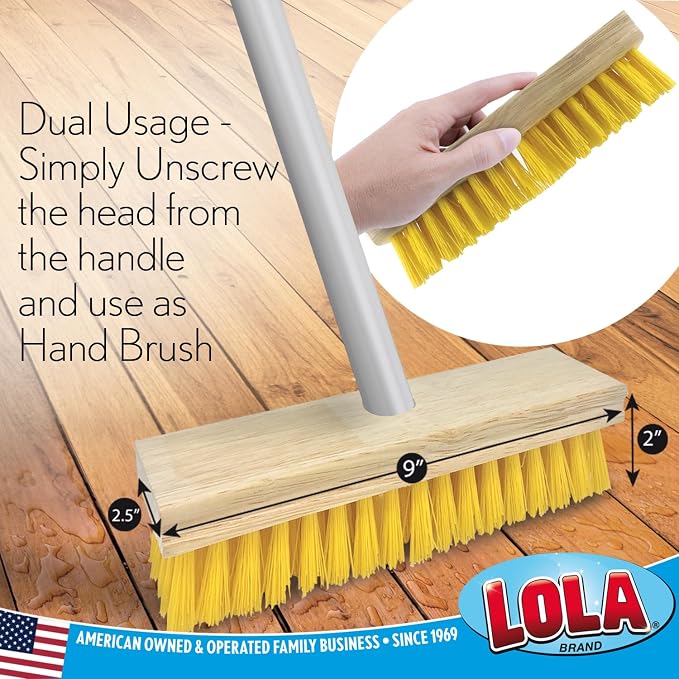 LOLA Deck Scrub Brush Outdoor Broom, Durable Bristles Remove Dirt, Snow on - Image 5