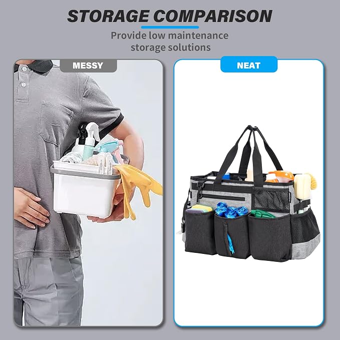 Wearable Cleaning Caddy Bag for Cleaning Supplies, Large Capacity Cleaning - Image 3
