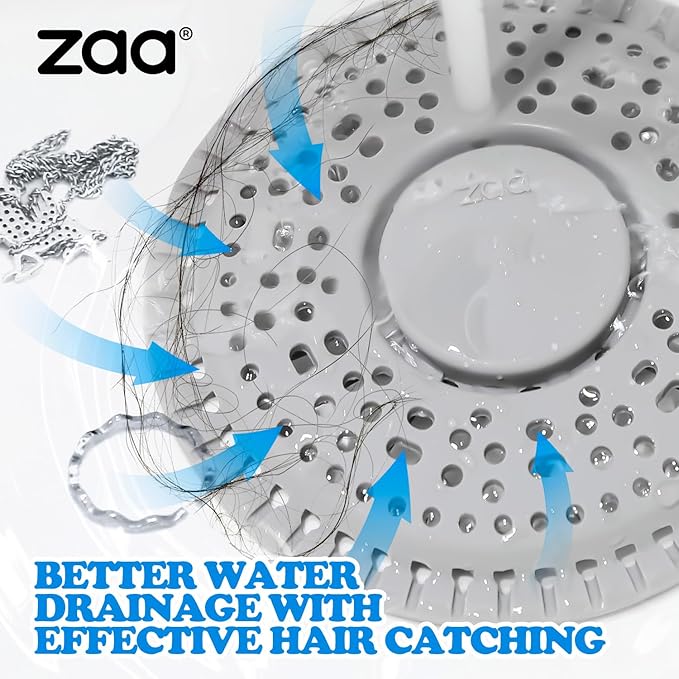 zaa Shower Drain Hair Catcher, Premium Silicone Drain Protector & Shower Drain - Image 3