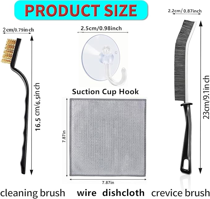 16Pcs Crevice Cleaning Brush Set, Hard Bristle Gap Cleaning Brush - Image 3