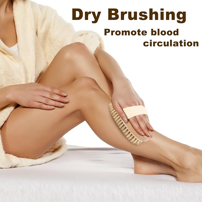 2Pcs Natural Bristle Exfoliating Brush, Body Scrubber - Image 3