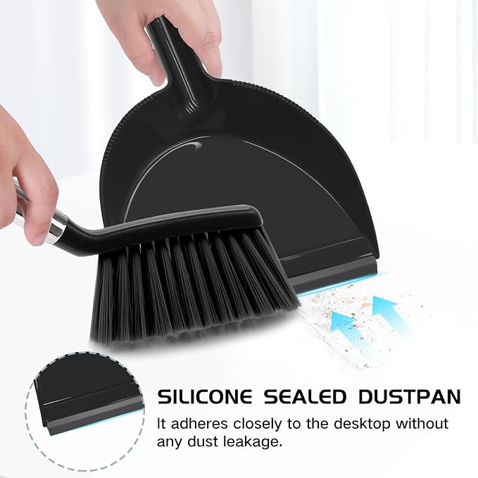 NACENA Mini Broom and Dustpan Set, Small Dust Pan and Brush Set - Image 3