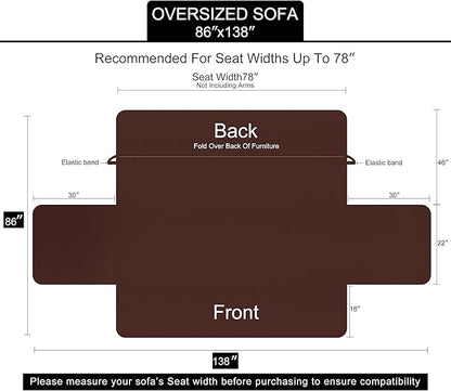 U-NICE HOME Large Sofa Cover Reversible Couch Cover for Dogs with Elastic Straps Water Resistant Furniture Protector for Pets Couch Cover for 4 Cushion Couch (Oversized Sofa, Light Camel/Beige)
