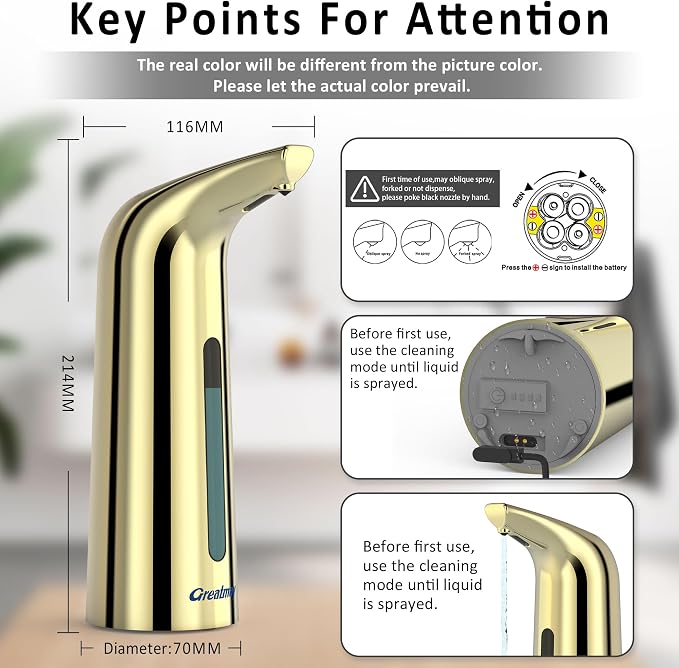 Convenient Automatic Soap Dispenser, 4 Adjustable Levels Touchless Hand - Image 4