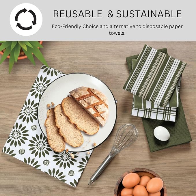Assorted Kitchen Towels 16x26 Inch 100% Cotton Set of 5 - Image 4