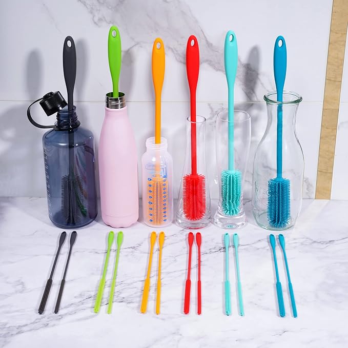 3-in-1 Silicone Bottle Brush and Straw Cleaning Brush Set, Water Bottle Cleaner - Image 9