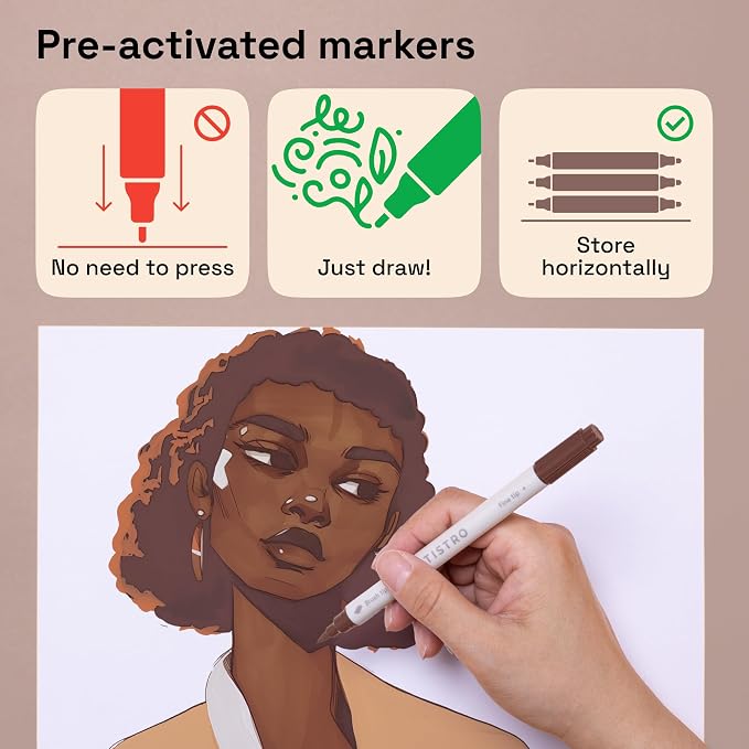 ARTISTRO 24 Skin Colors Acrylic Paint Markers - Image 6