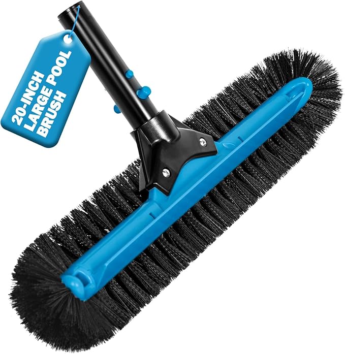 20" Wide Pool Brush Head, Heavy Duty Pool Cleaning Brush by GiveYouaGoodLife