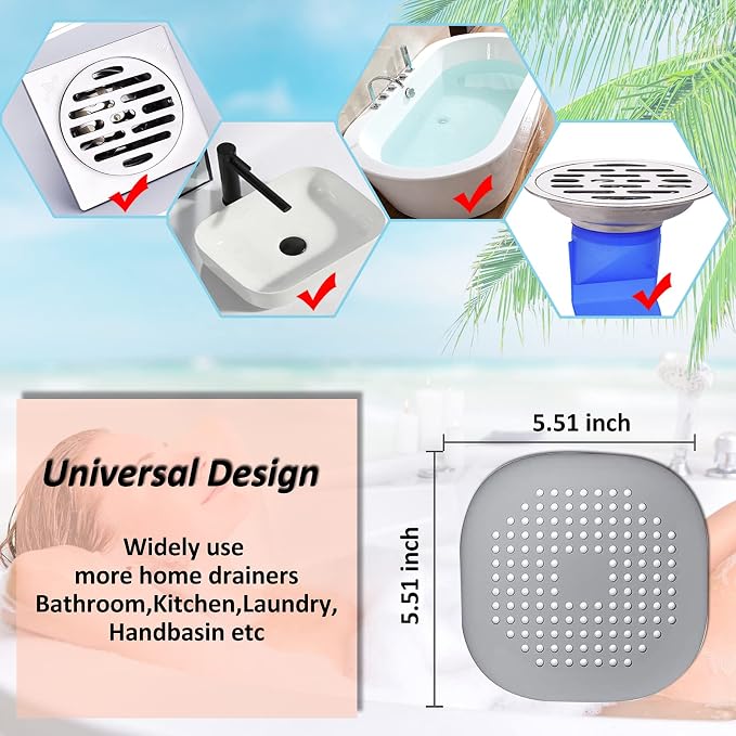 Hair Drain Catcher, Square Drain Cover - Image 5