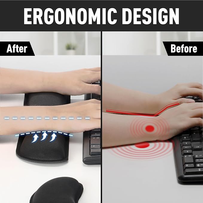 Gimars Upgrade Enlarge Silky and Superfine Fabric Gel Memory Foam Keyboard - Image 4