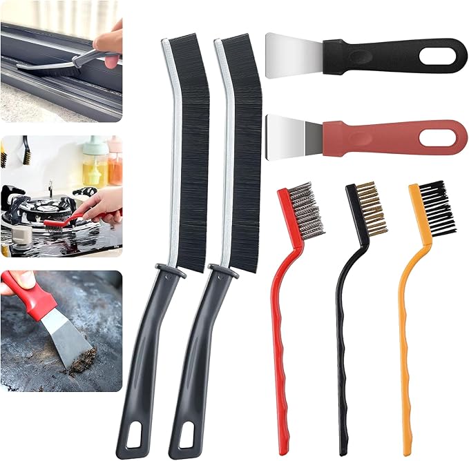 Hard Bristle Crevice Cleaning Brush 7pcs Multifunctional Crevice Gap Cleaning by FXHDC-M