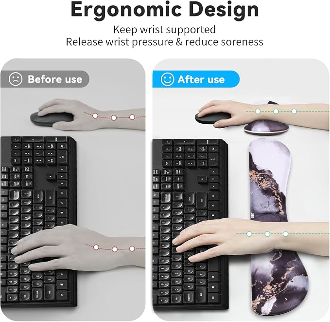 ZIBLY Wrist Rest Keyboard and Mouse Set - Image 3