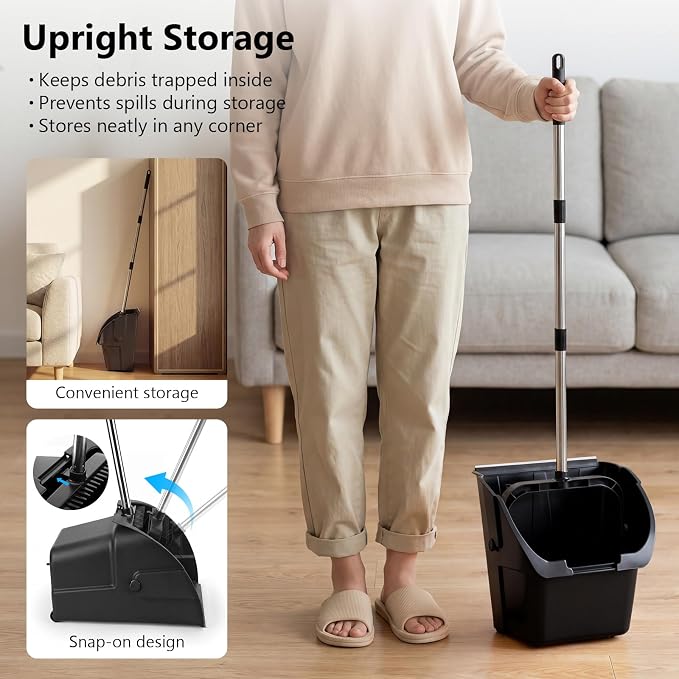 Jumbo Commercial Dustpan with Wheels & Comb Teeth - Image 6