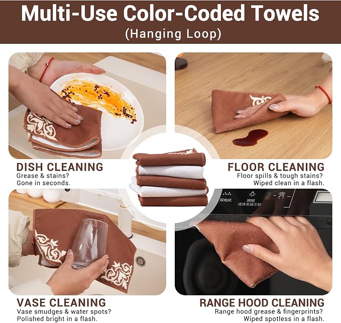 YUA Microfiber Cleaning Cloth 12 Pack, Microfiber Towels Cleaning, Microfiber - Image 7