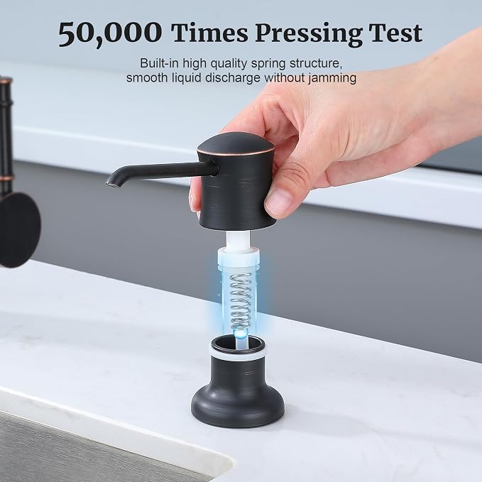 Soap Dispenser for Kitchen Sink, Built-in and Refill-from-Top Design - Image 5