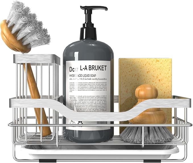 Vanwood Kitchen Sink Caddy Organizer Sponge Holder - Image 8