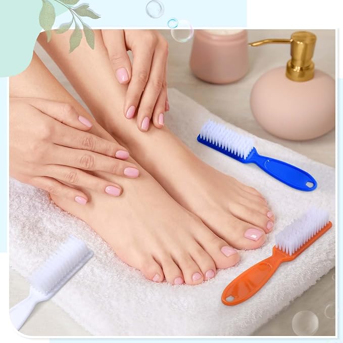 Patelai 200 Pcs Handle Grip Nail Brush Bulk Fingernail Brushes Pedicure Brush - Image 6