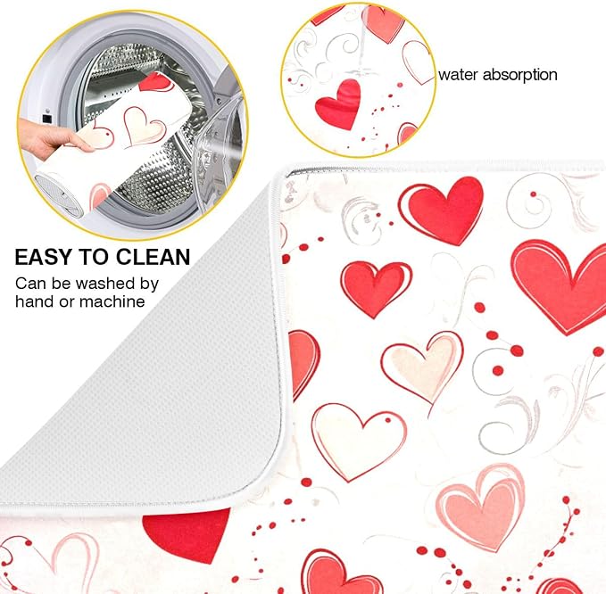 Happy Valentine’s Day Dish Drying Mat - Image 2