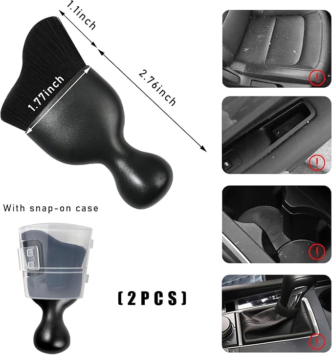 2PCS Car Interior Dust Brush, Soft Scratch Free Auto Detailing Brushes - Image 2