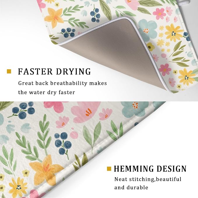Spring Easter Floral Dish Drying Mat - Image 3