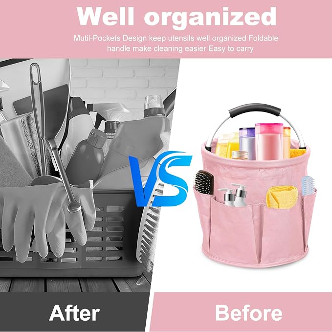 Qivine Cleaning Caddy for Cleaning Supplies, 17L Cleaning Supply Caddy - Image 5