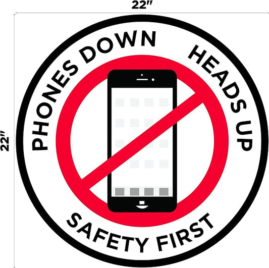 "Phones Down Heads Up" Safety Sign - Image 2