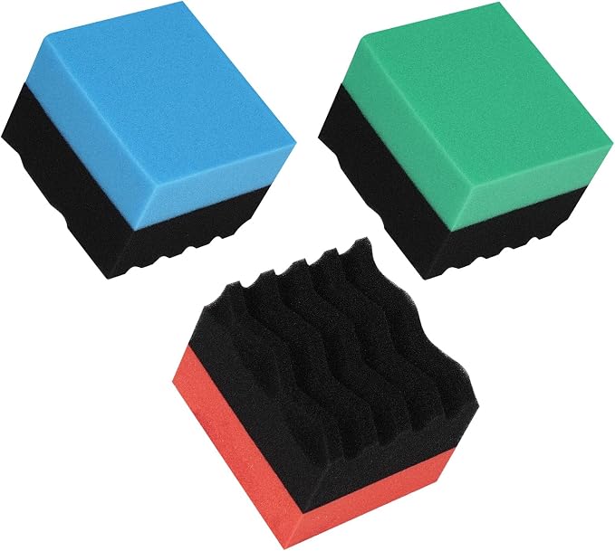 3 Pack Large Tire Dressing Applicator Pads, Wavy Contour Polish Sponge by ZHAYAO