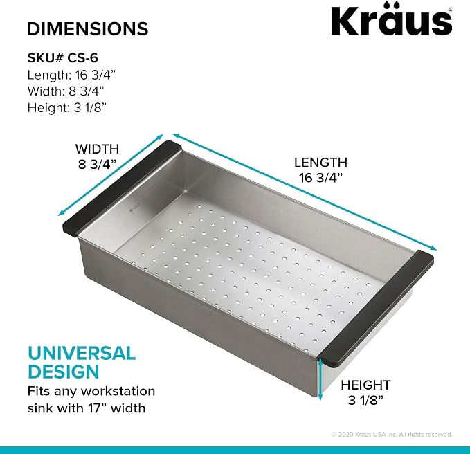 KRAUS Stainless Steel Colander for Workstation Kitchen Sink - Image 10