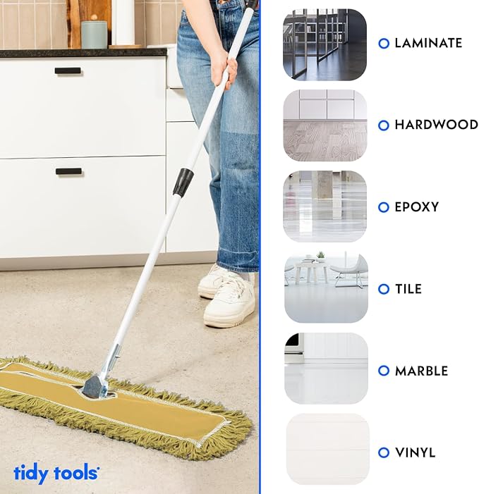 48 Inch Yellow Commercial Dust Mop & Floor Sweeper - Image 9