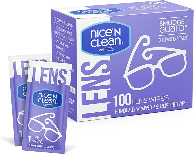 Nice 'n Clean SmudgeGuard Lens Cleaning Wipes | Pre-Moistened Individually by nicencleanwipes