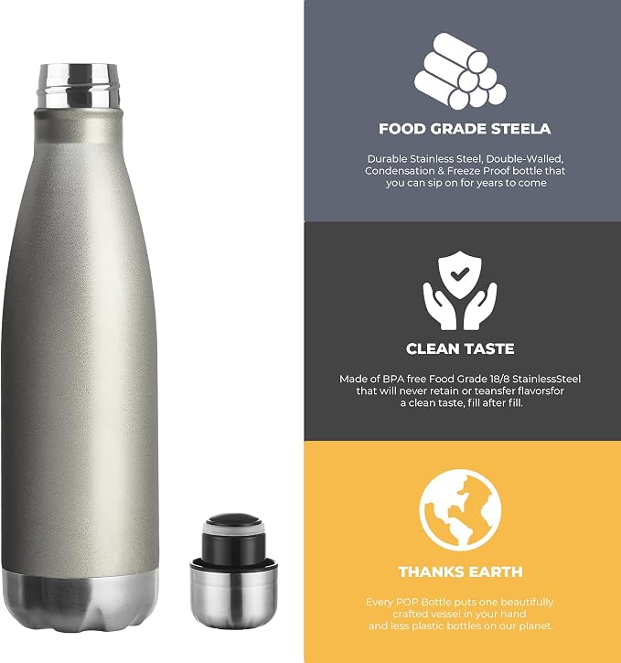 MEWAY 17oz Sport Water Bottle 12 Pack Vacuum Insulated Stainless Steel - Image 3
