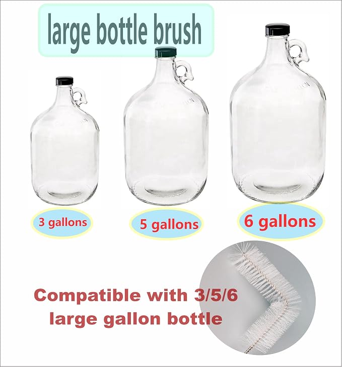 Carboy Brush, Cleaning 2 Piece 30 inch Nylon Brushes, and Stainless Steel - Image 3